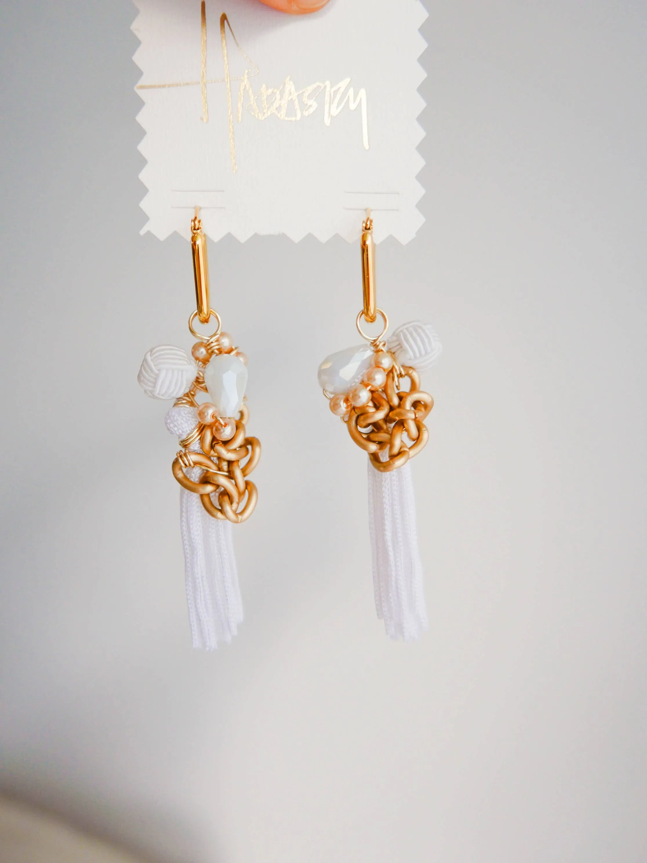 Clustered Light Fall - Tassel Earrings