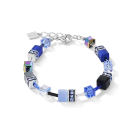 Coeur De Lion Cobalt Blue Grey Swarovski® Crystals GeoCUBE® Bracelet