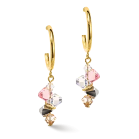 Coeur De Lion Gold and Light Rose Dancing Crystals Earrings