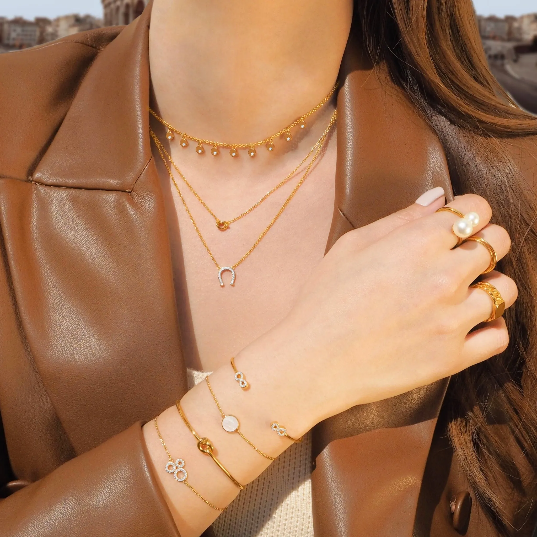 Coin with Crystal Charm Choker