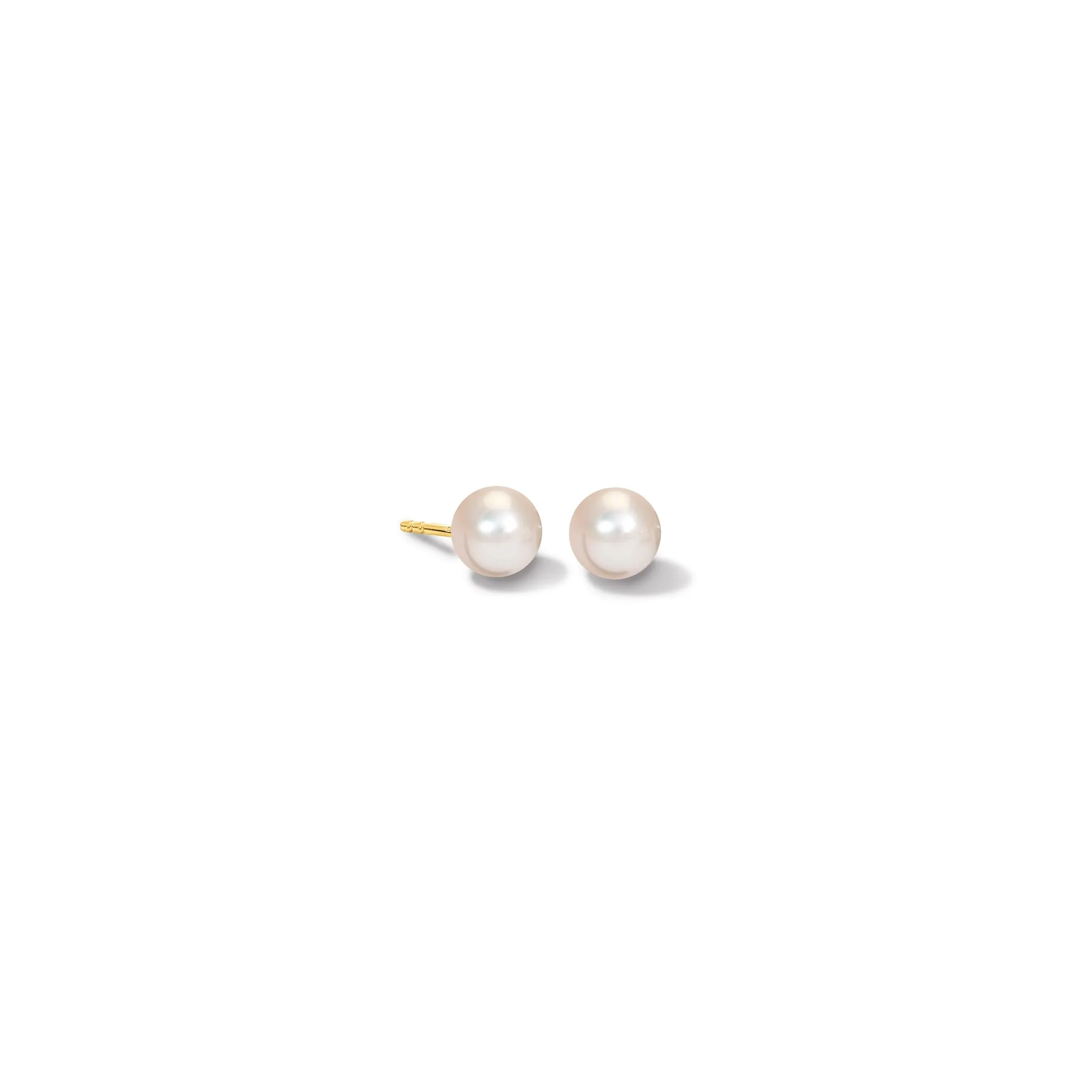 Constanza Stud Earrings 7mm Yellow Gold - Pearl