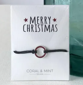 Coral And Mint Merry Christmas - Red Circle Charm