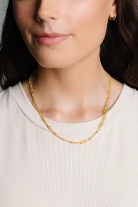 Cove Necklace Delicate Triple Chain Gold