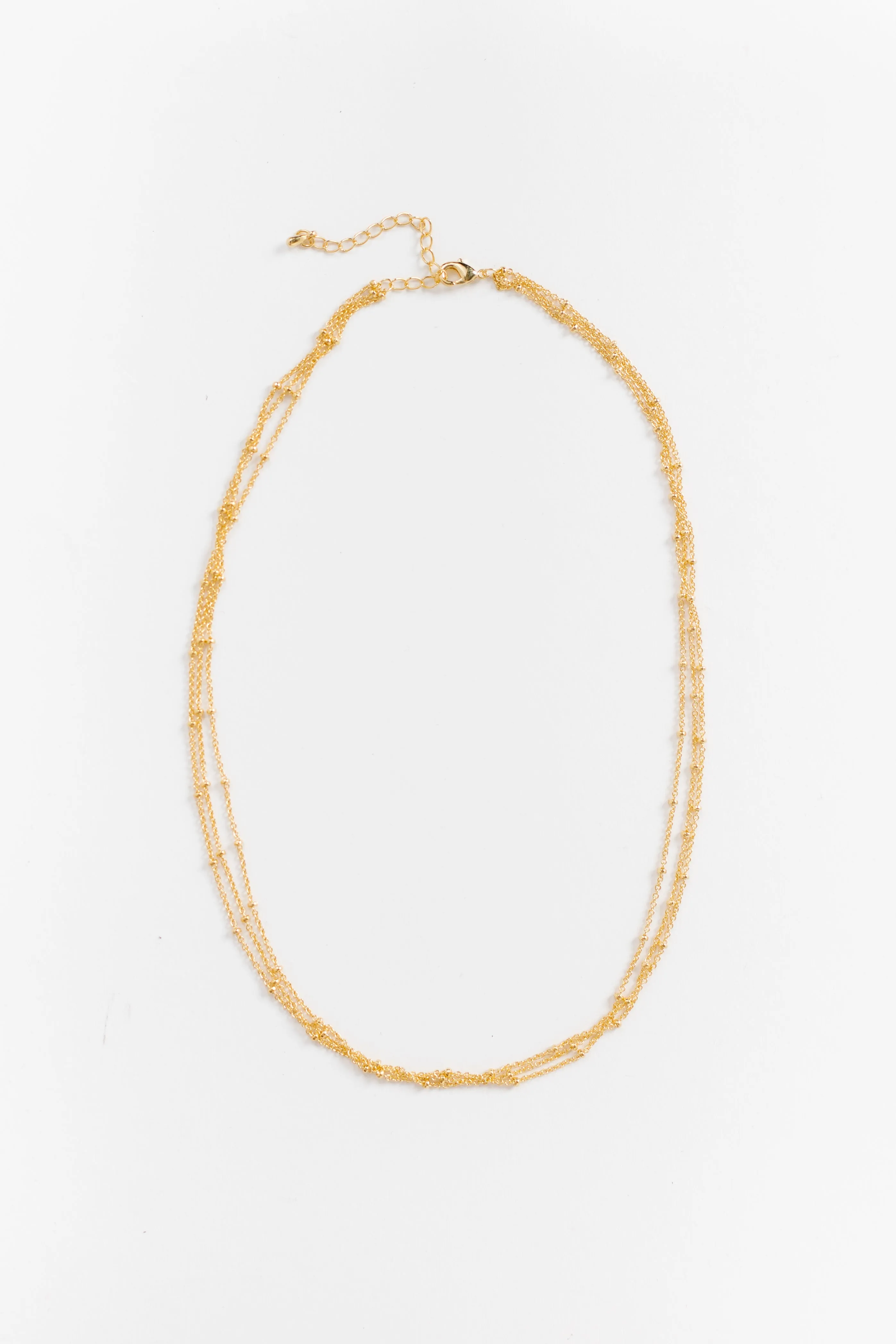 Cove Necklace Delicate Triple Chain Gold