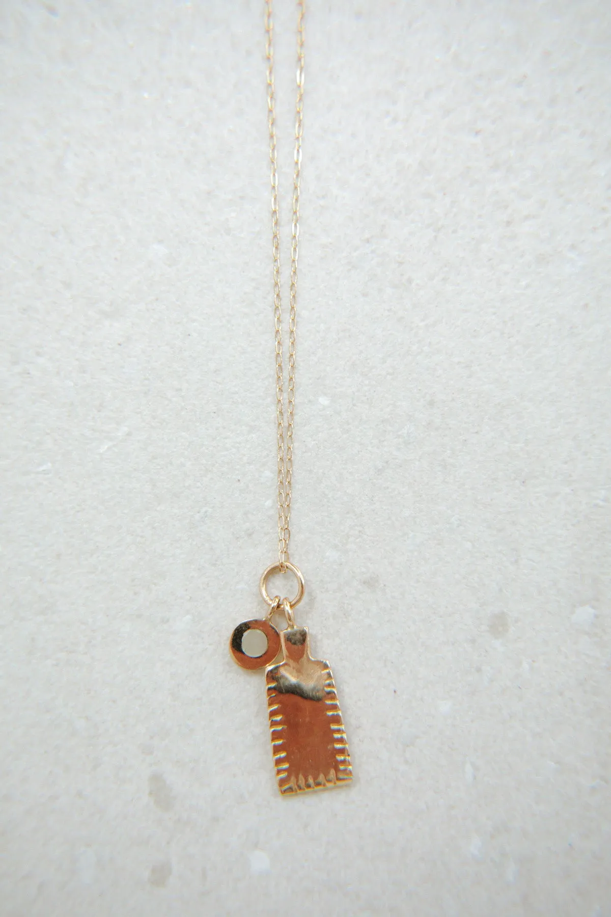 Cove Necklace: Gold Tag   Sea Stud Pendants