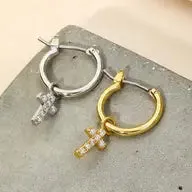 Cross Hoop Earrings