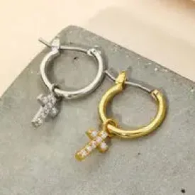 Cross Hoop Earrings