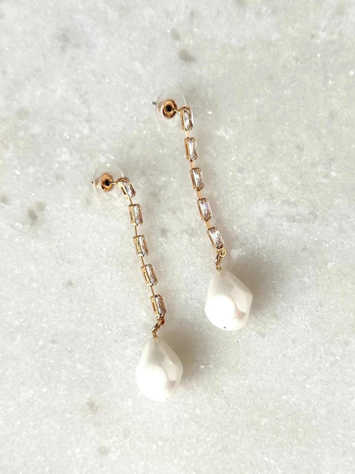 Crystal Pearl Drop Earrings