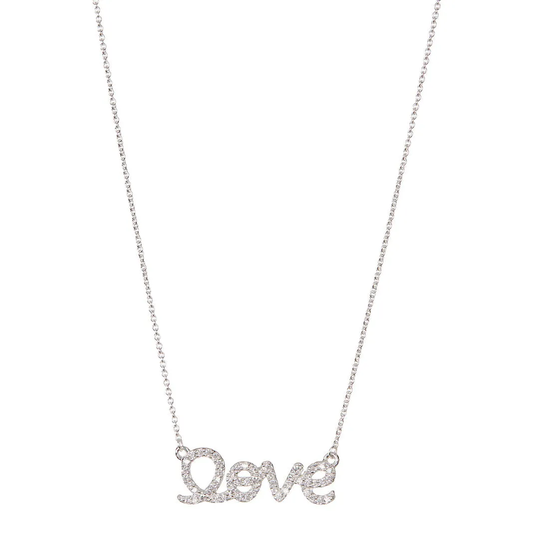 Cursive Love Necklace silver gold rose gold