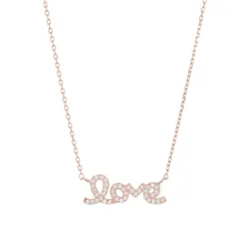 Cursive Love Necklace silver gold rose gold