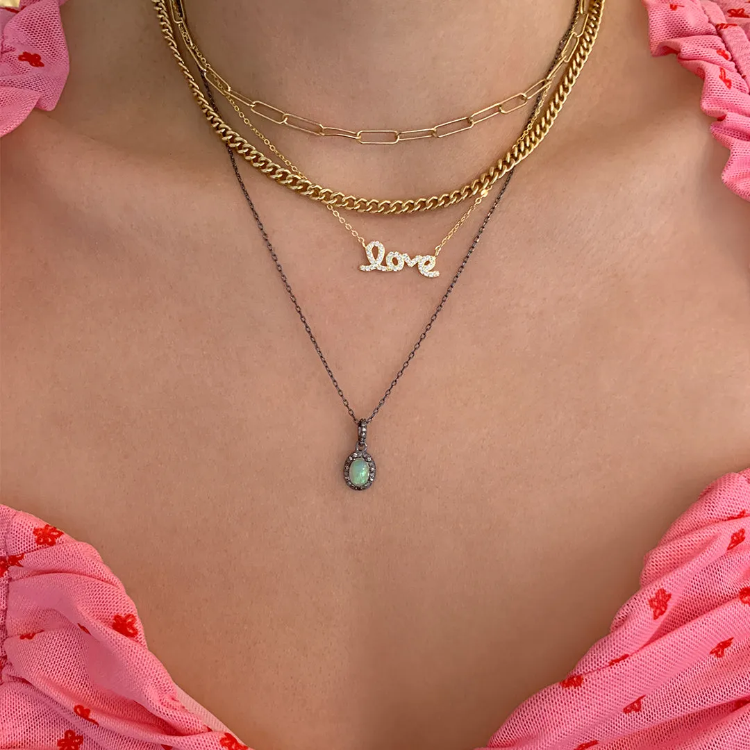 Cursive Love Necklace silver gold rose gold