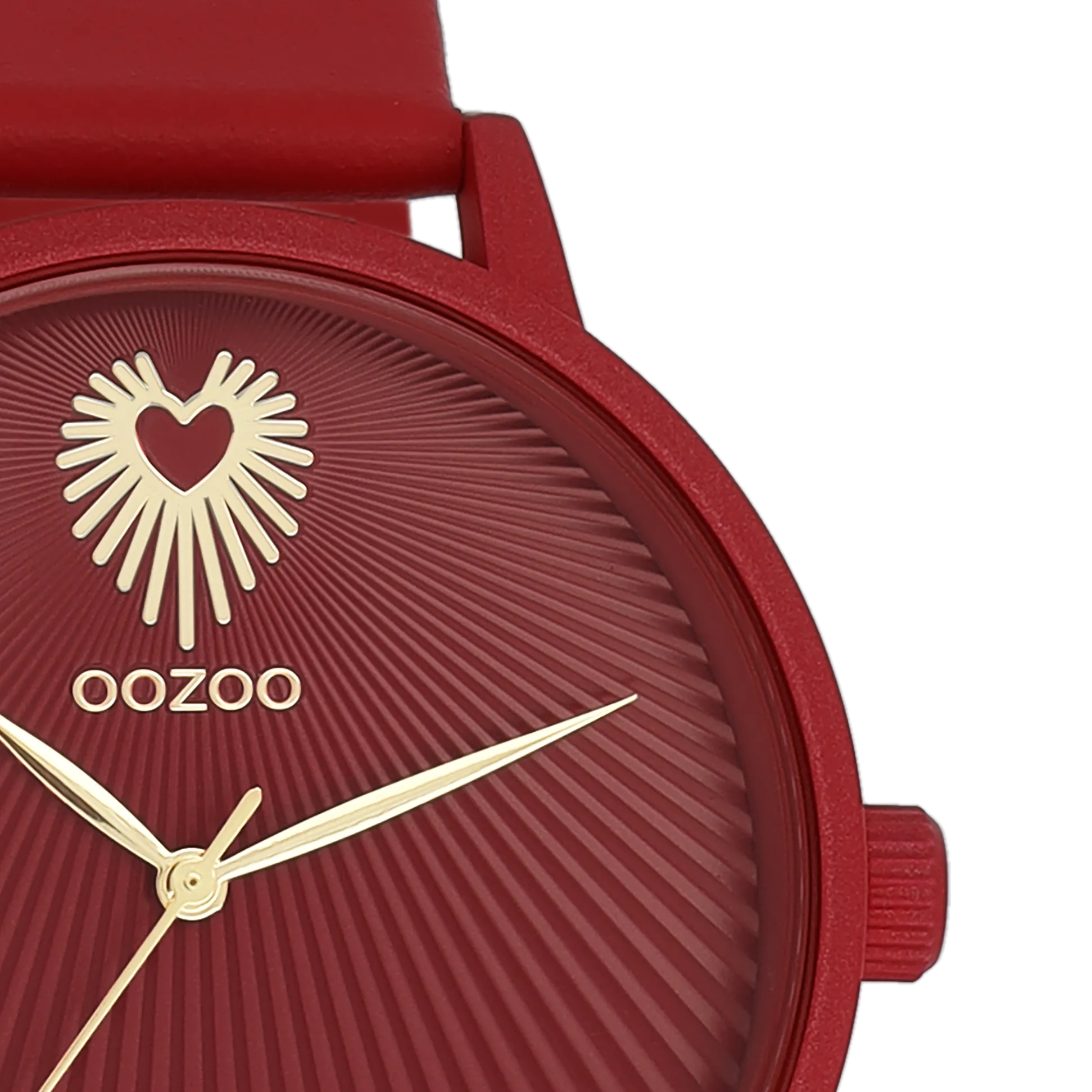 Dahlia red OOZOO watch with dahlia red leather strap - C11249