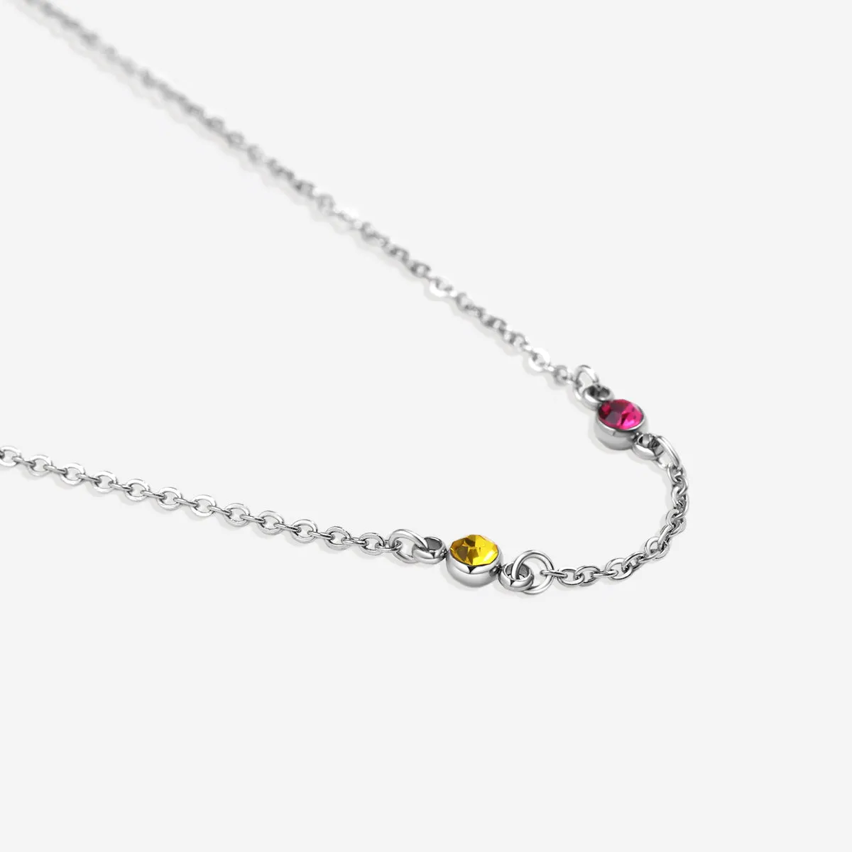 Dainty Birthstone Station Necklace