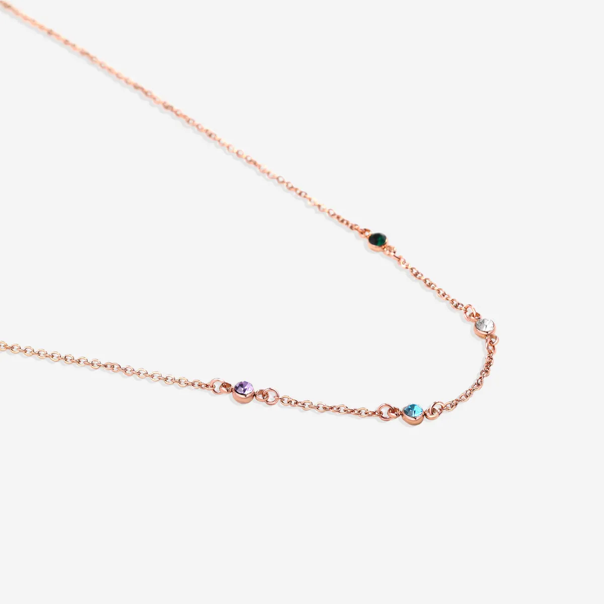 Dainty Birthstone Station Necklace