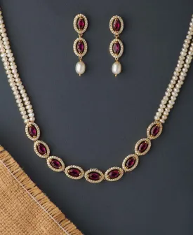 Delightful Real Pearl Necklace Set