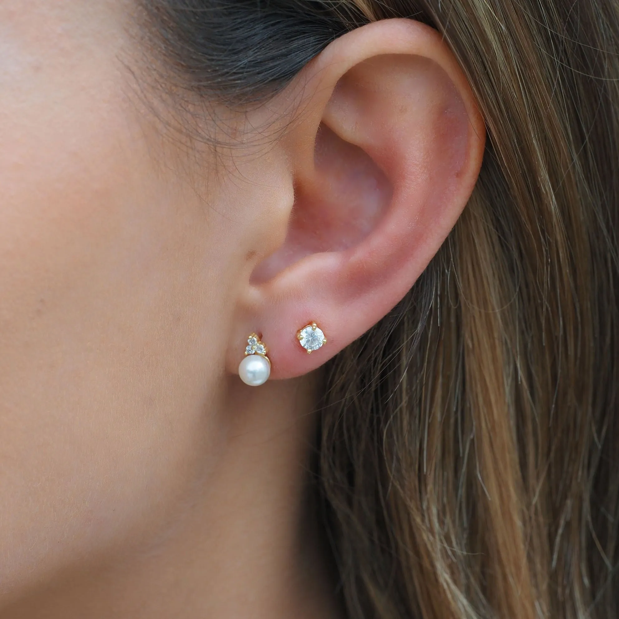 Diamond Stud Earrings in Gold