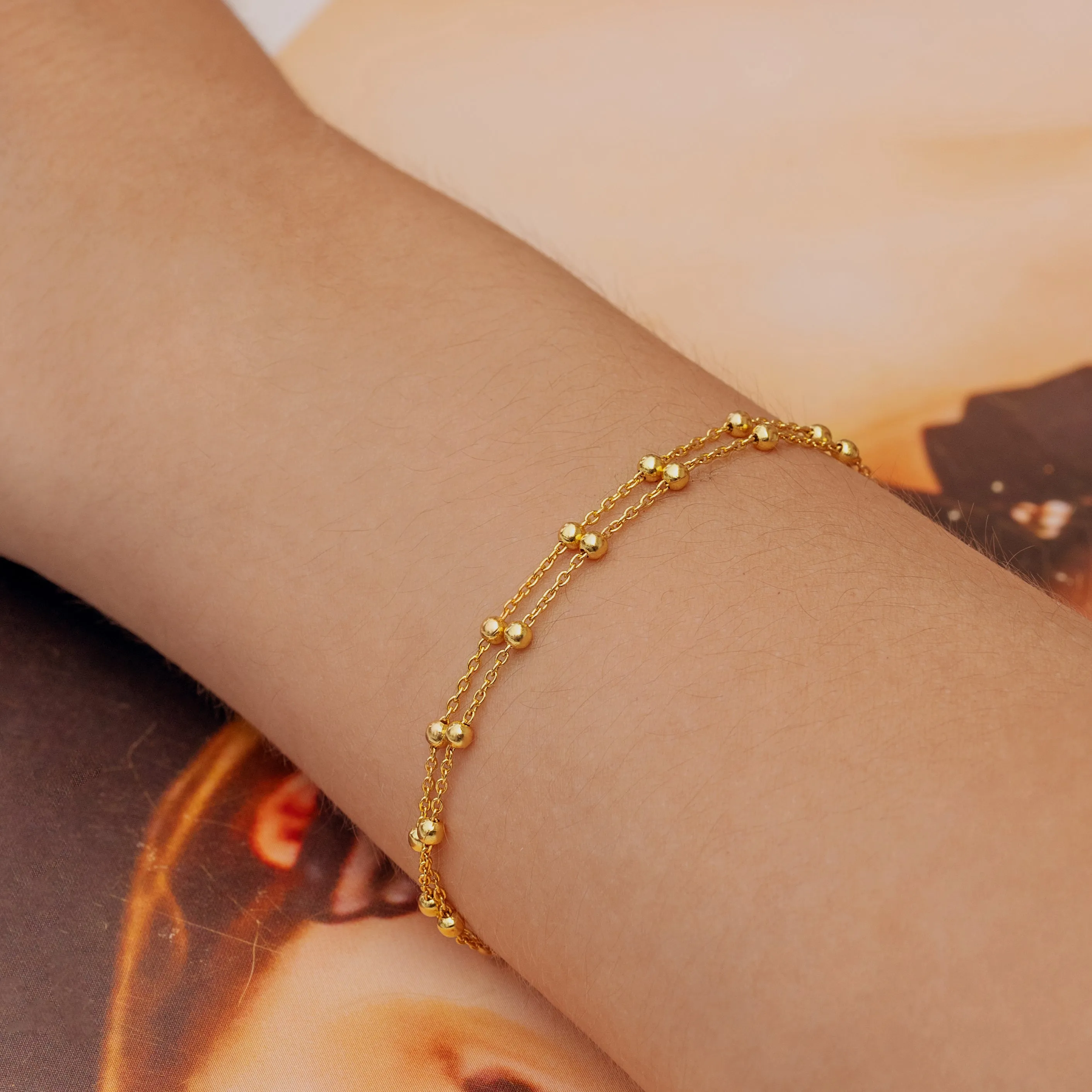 Double Satellite Chain Bracelet