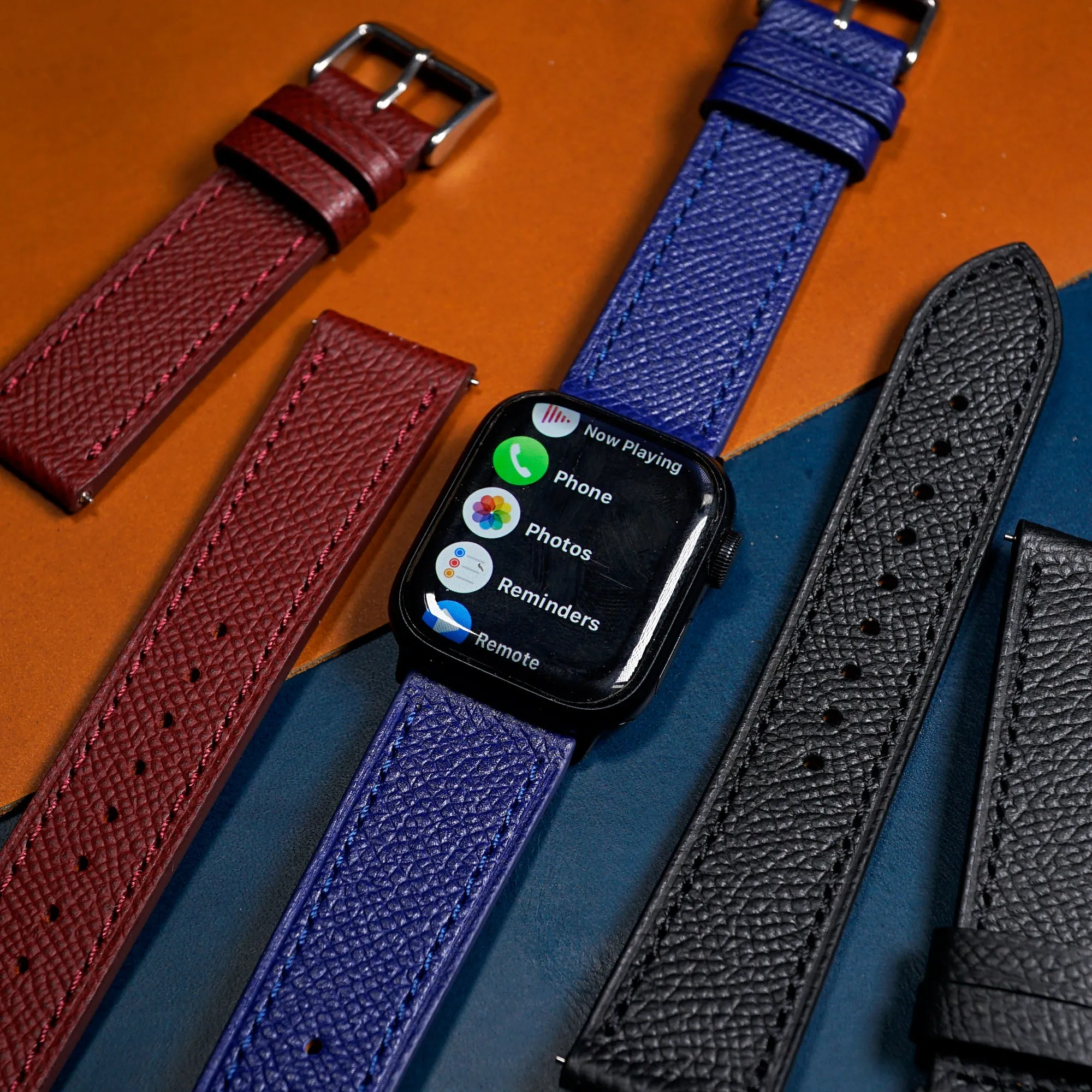 Dress Epsom Leather Strap in Navy (Apple Watch)