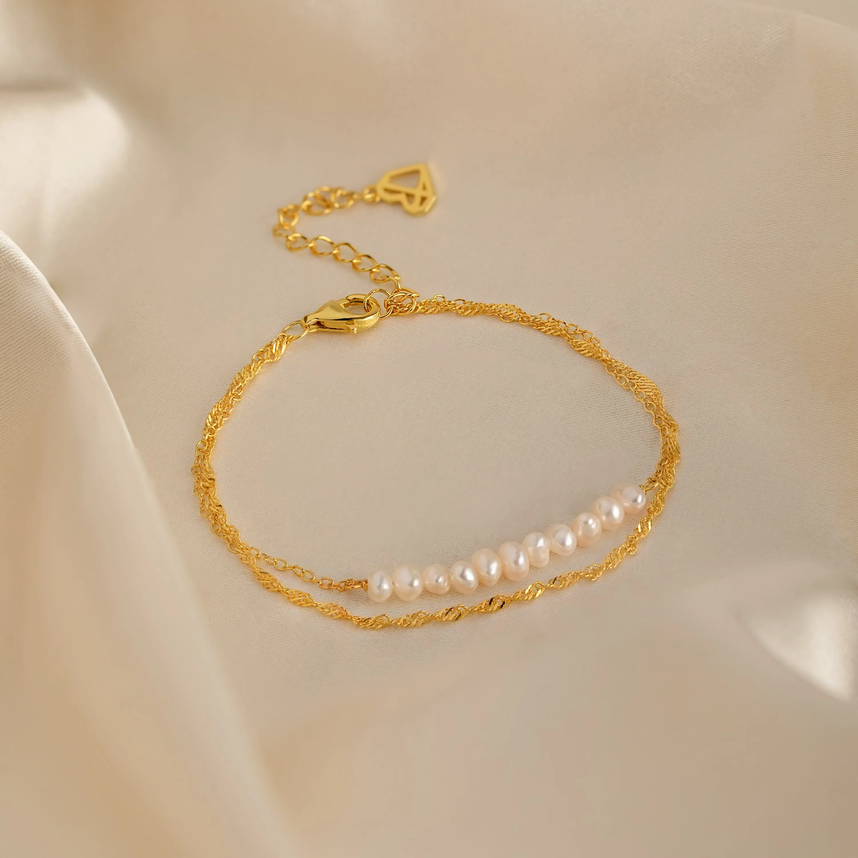 Duo Pearl Twist Bracelet