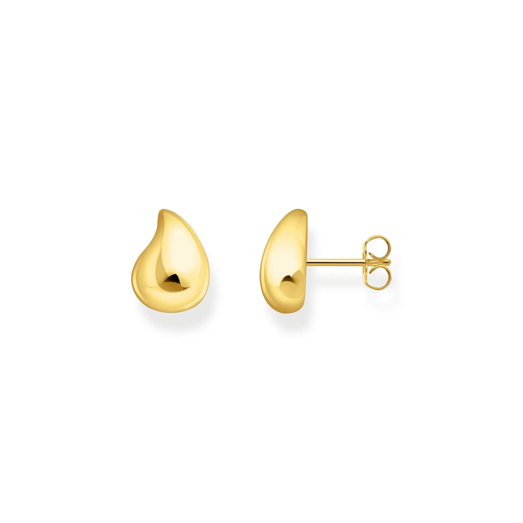 Ear studs in organic shape gold