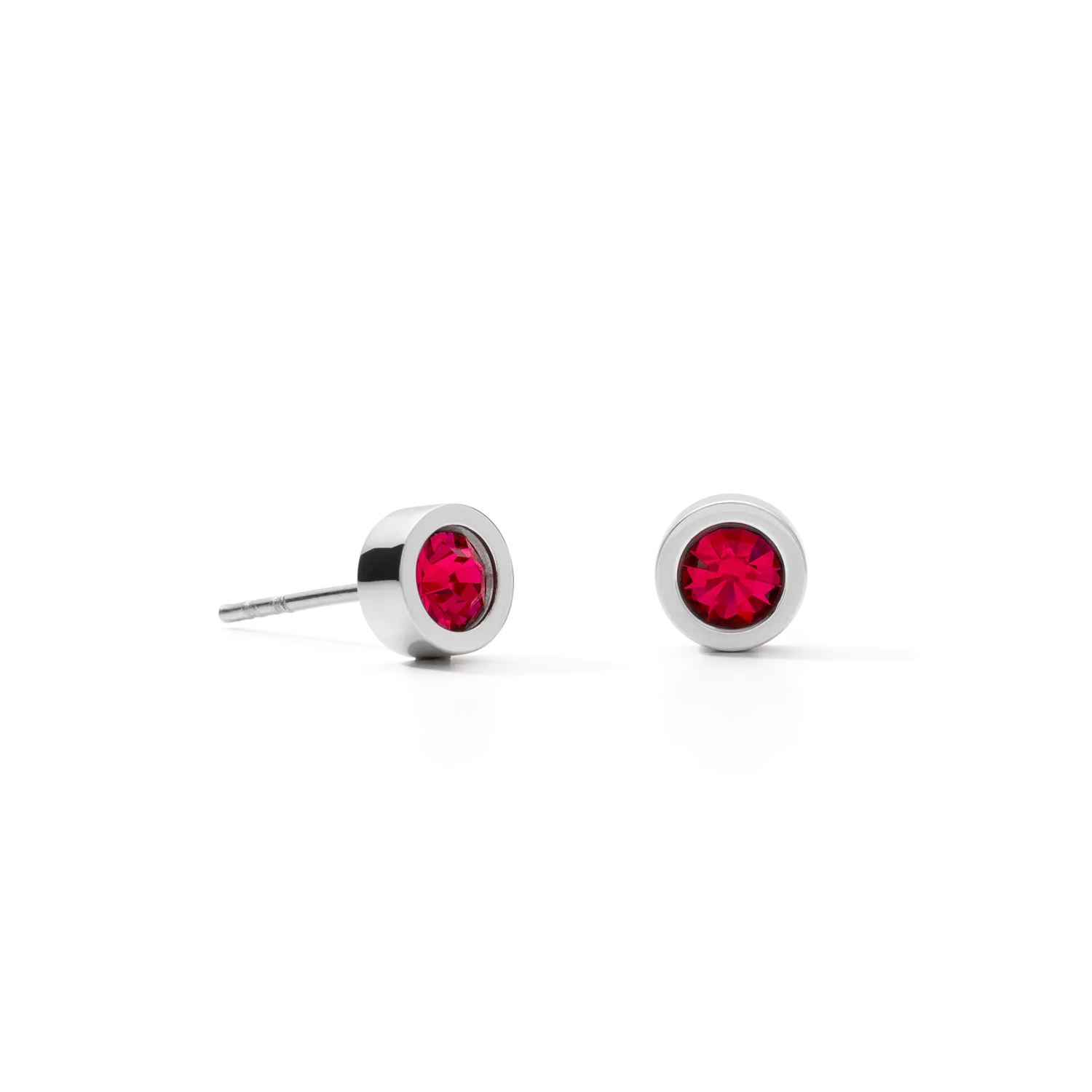 Earrings Crystal & stainless steel silver red