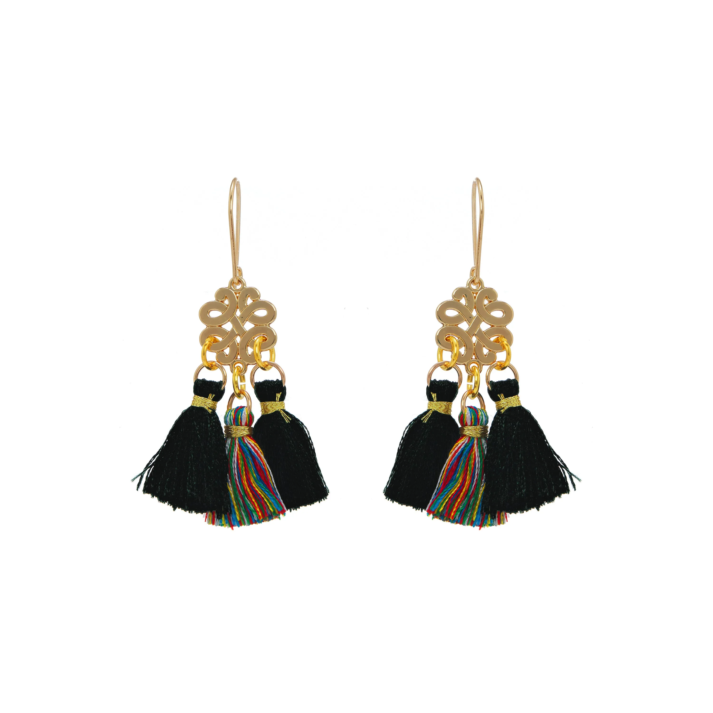 Earrings - Mini Tassel - Tropical Midnight