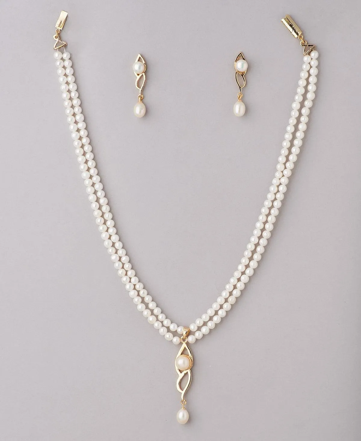 Elegant Real Pearl Necklace Set