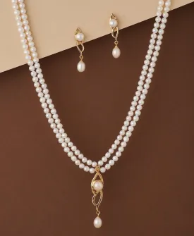 Elegant Real Pearl Necklace Set