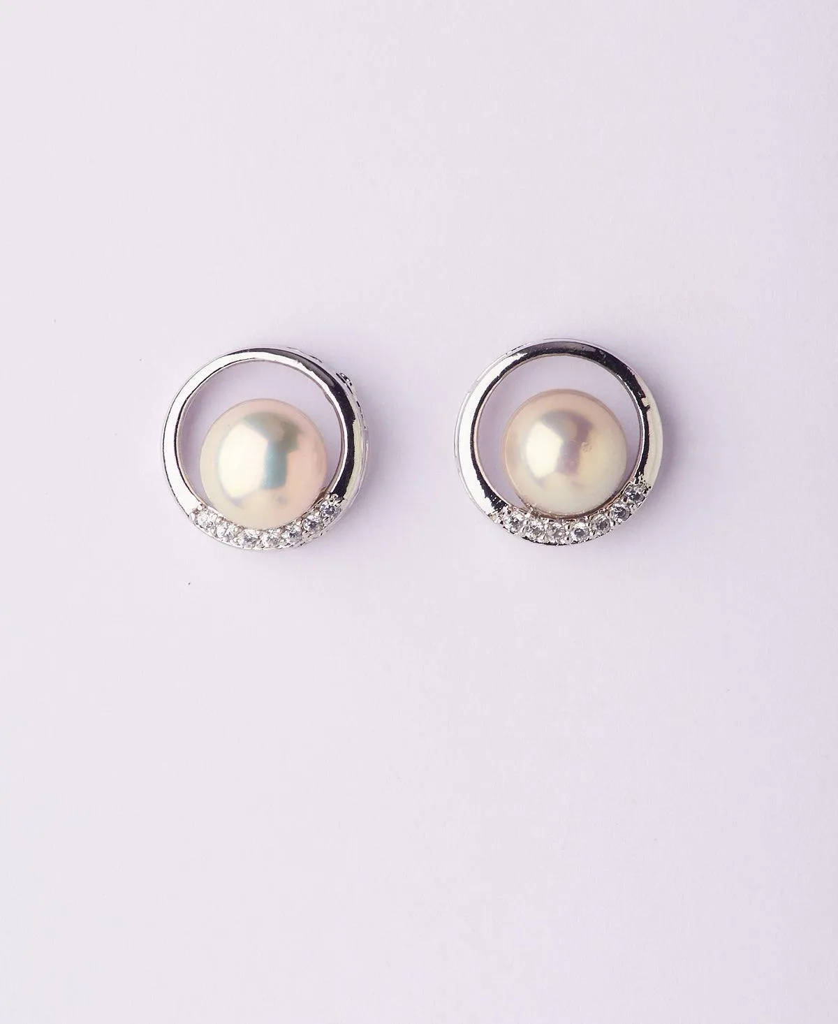 Elegant Real Pearl Stud Earring