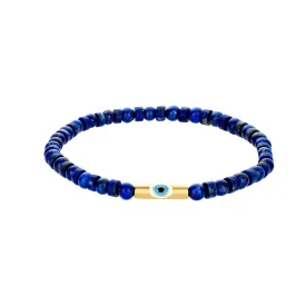 Enameled Evil Eye Slim Tube Beaded Bracelet