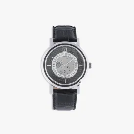 Esposto Automatic Watch With Black Leather, Black Carbon Fibre and Stainless Steel