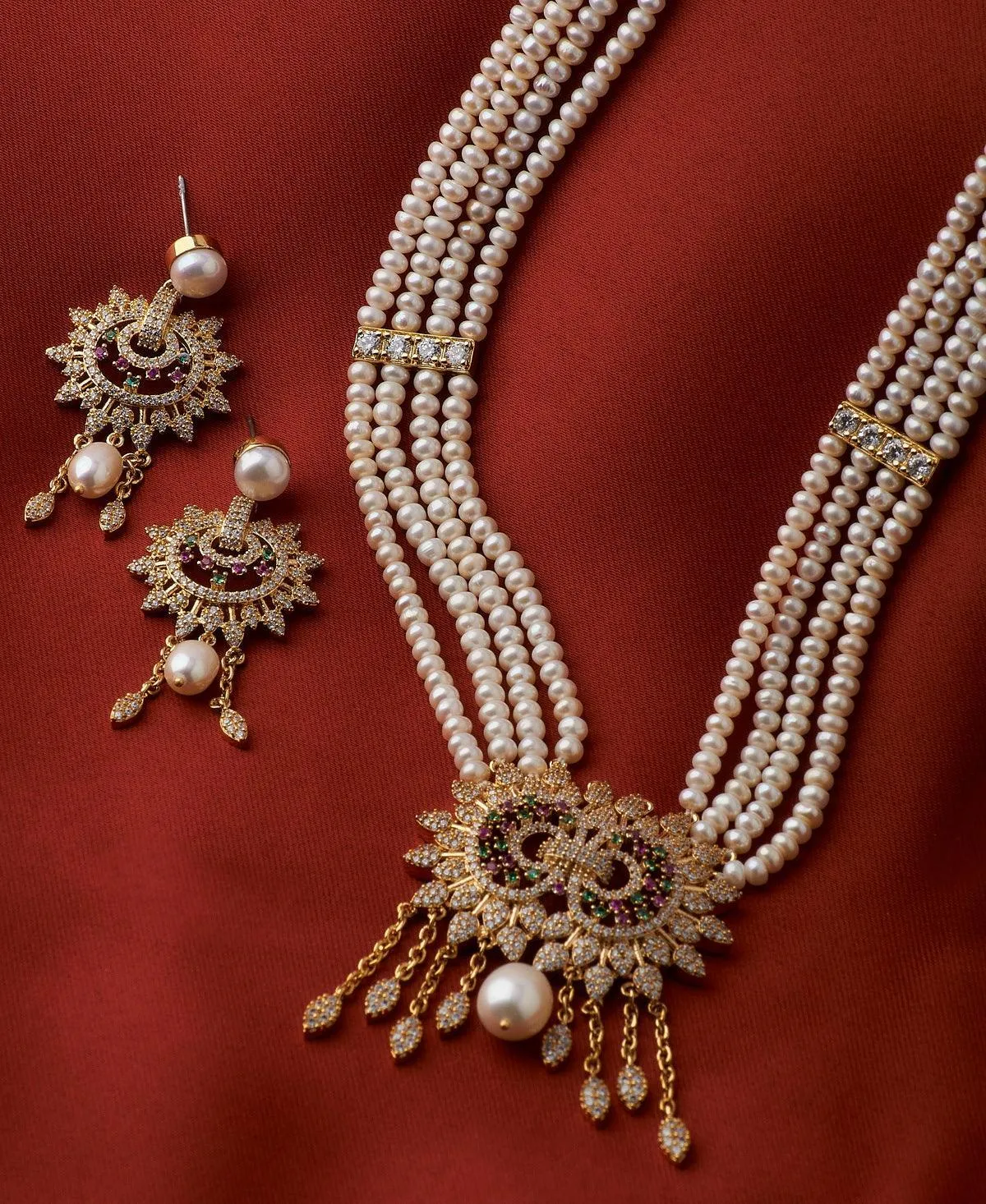 Exquisite Real Pearl Necklace Set