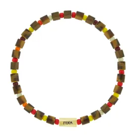 FIDEM Twisted Hexagon on Tiger's Eye Bead Bracelet