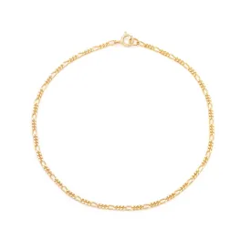 Figaro Chain Bracelet | Solid 14k Gold