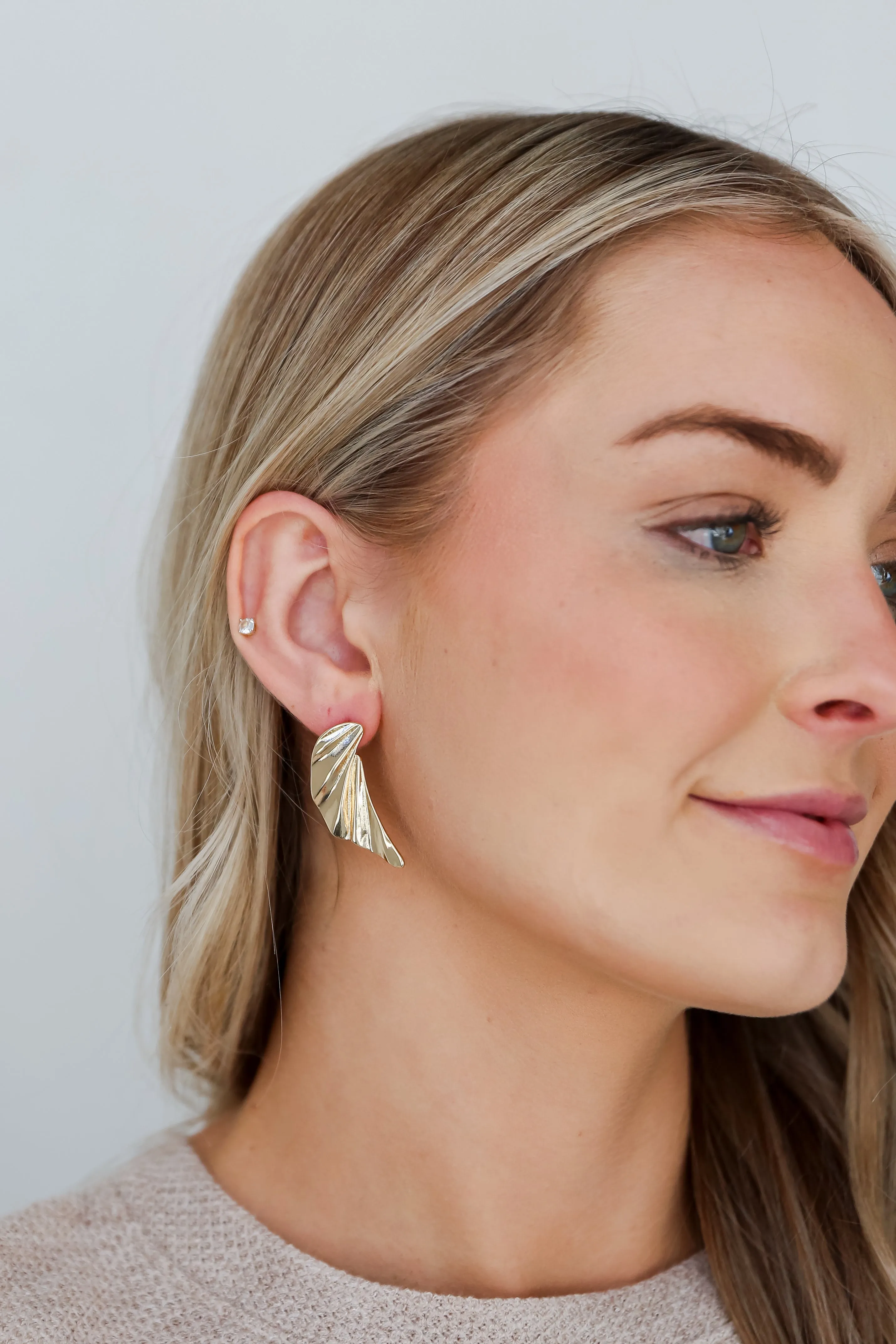 FINAL SALE - Andrea Gold Statement Earrings