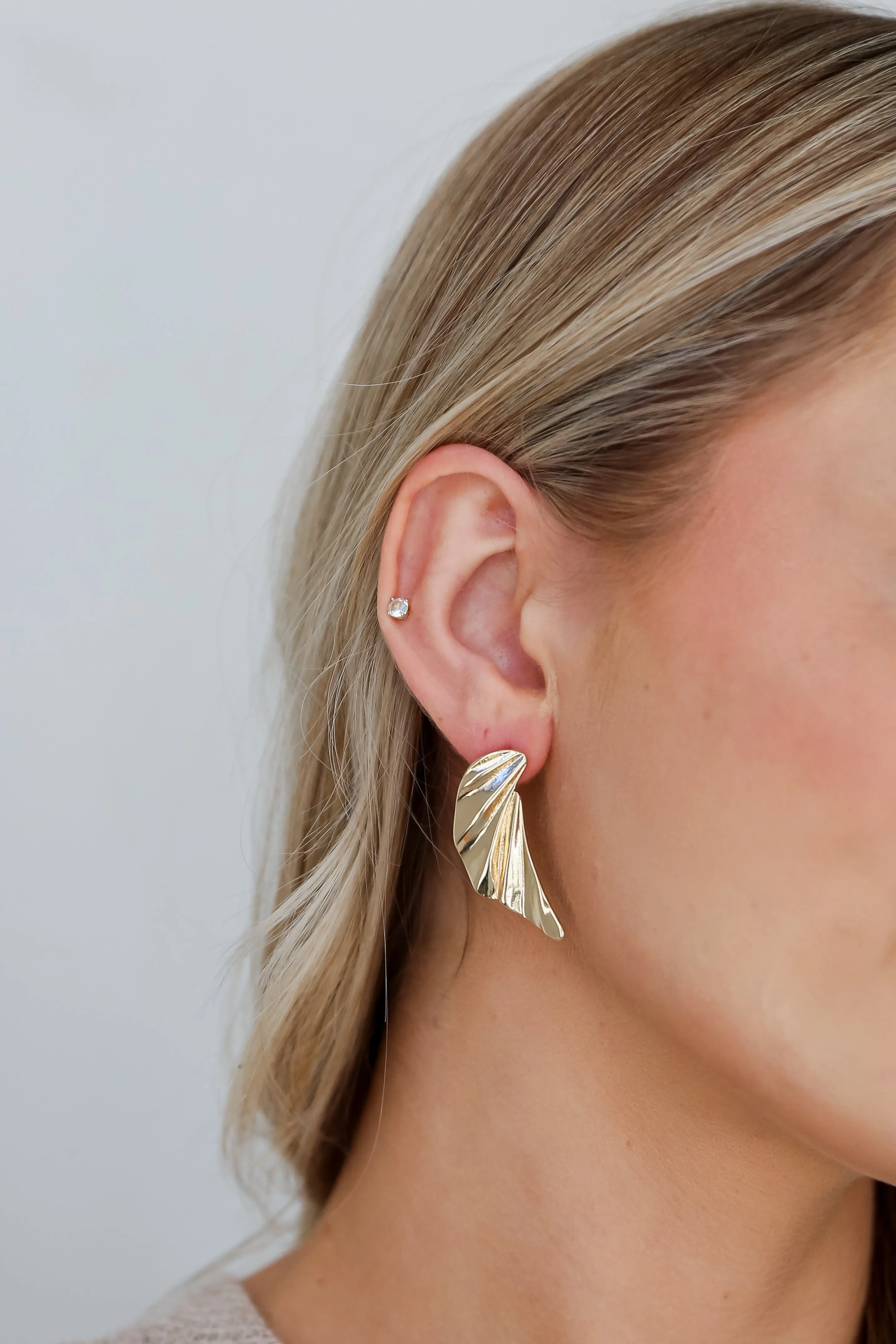 FINAL SALE - Andrea Gold Statement Earrings