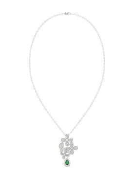 Floral White Gold Pendant Necklace