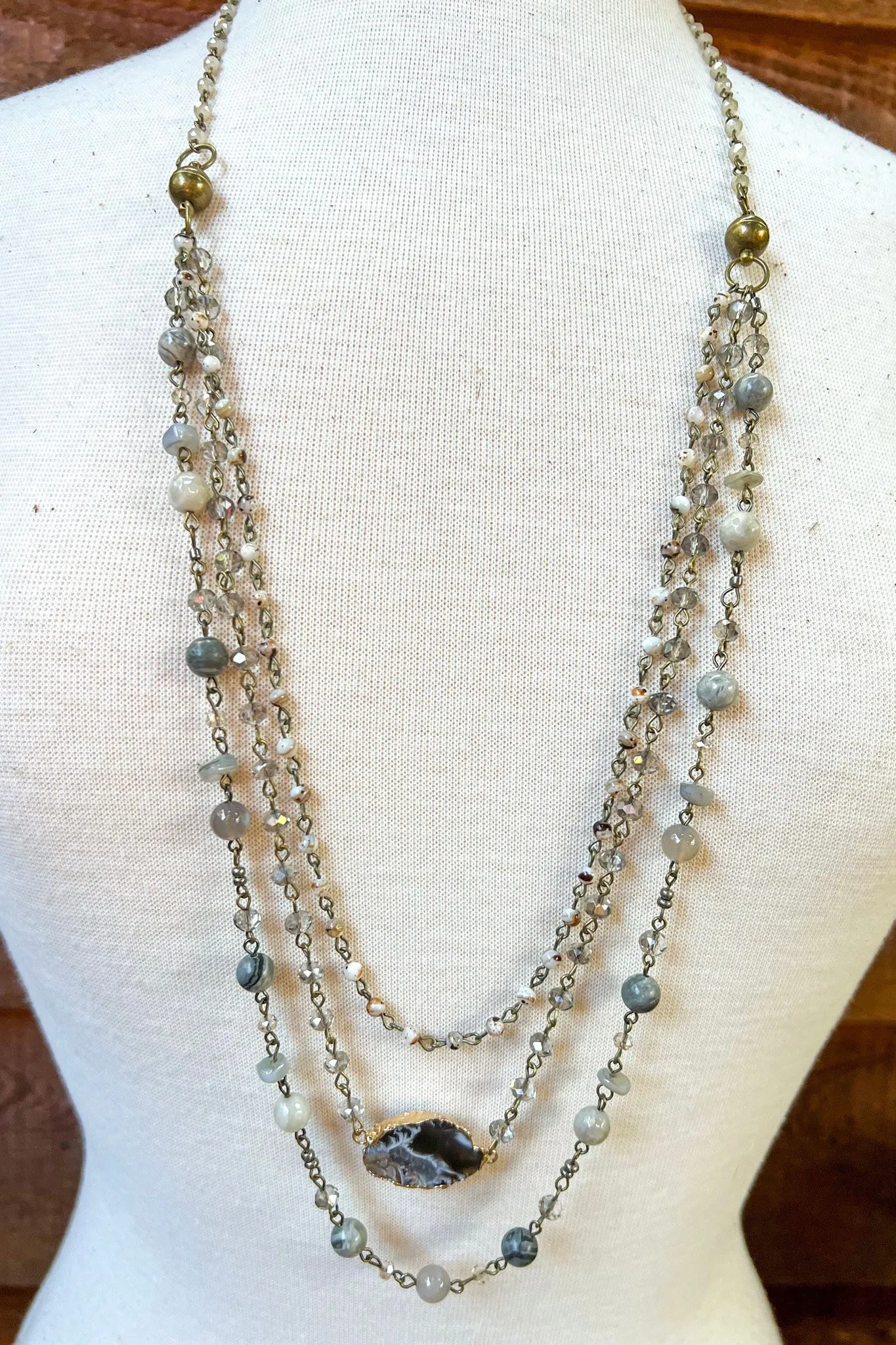 Florence Stone Necklace- Grey