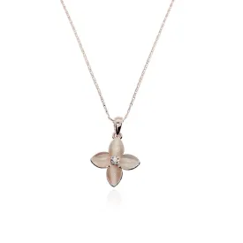 Flower Simulated Moonstone Necklace