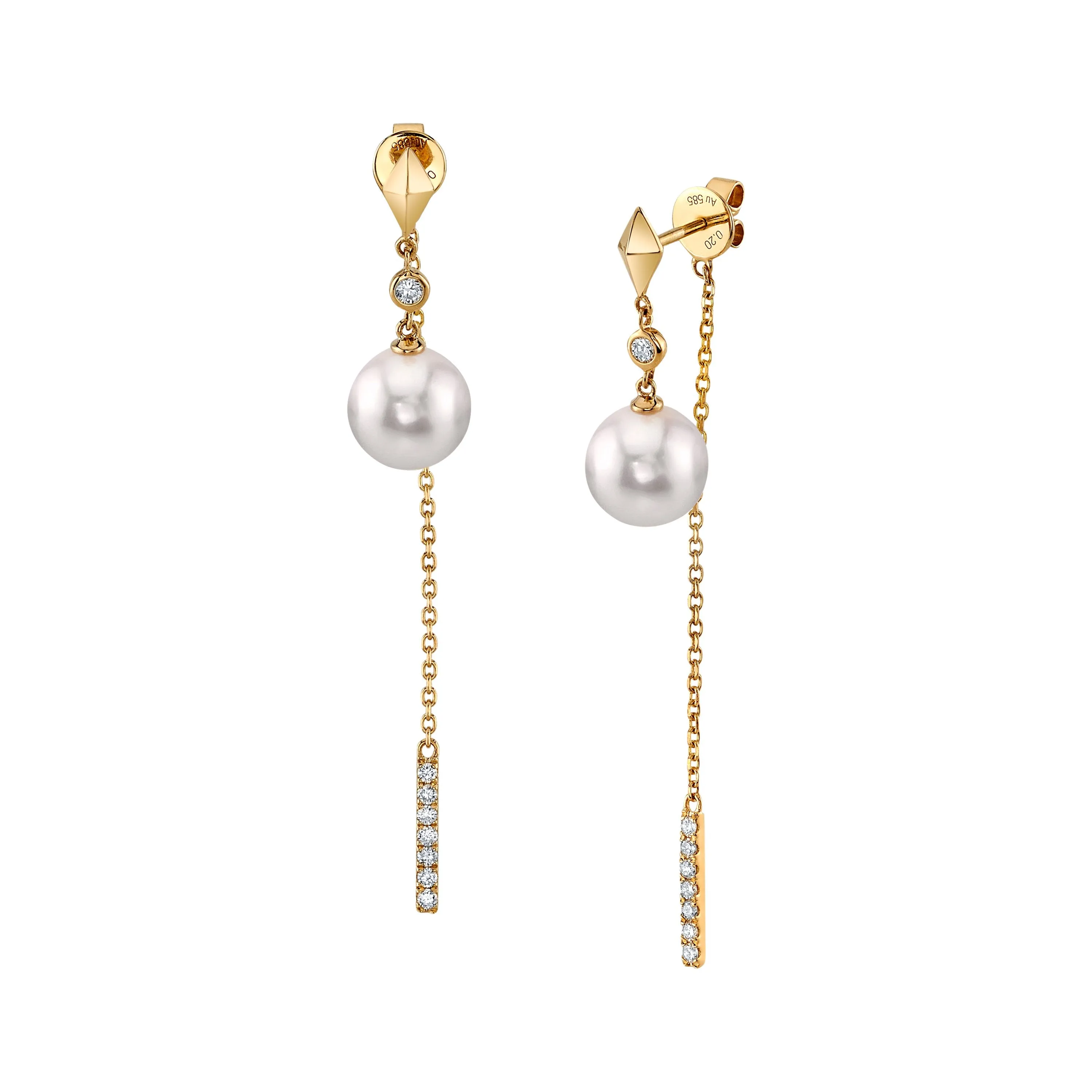 Freshwater Pearl & Diamond Celebrity Earrings