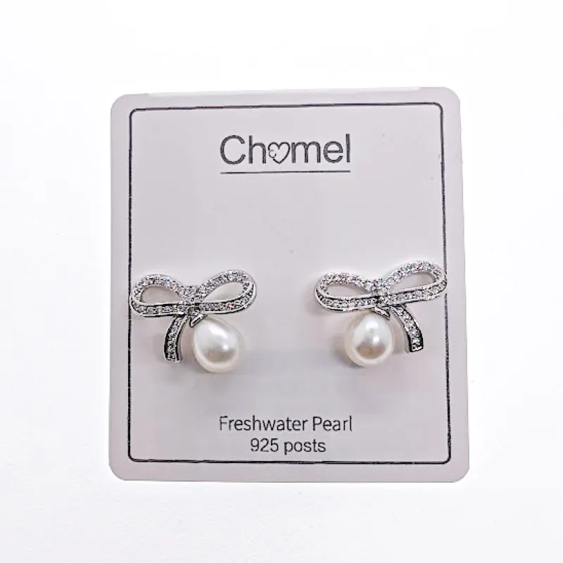 Freshwater Pearl Ribbon Earrings