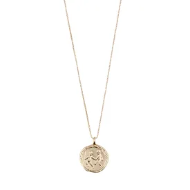 GEMINI recycled Zodiac Sign Coin Necklace, gold-plated