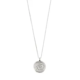 GEMINI recycled Zodiac Sign Coin Necklace, silver-plated