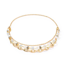 GeoCUBE® Festive Layer necklace gold-white