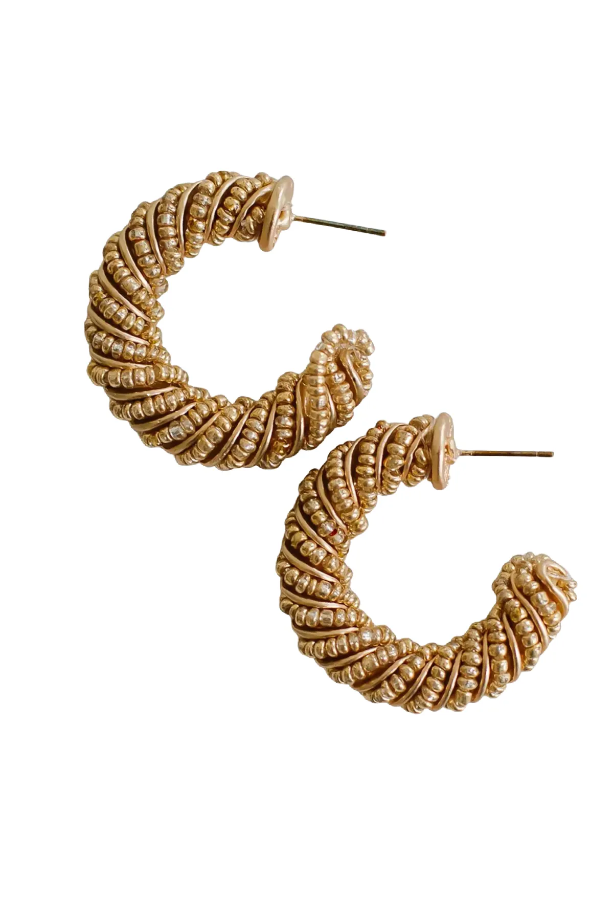 Gold Beaded Earrings