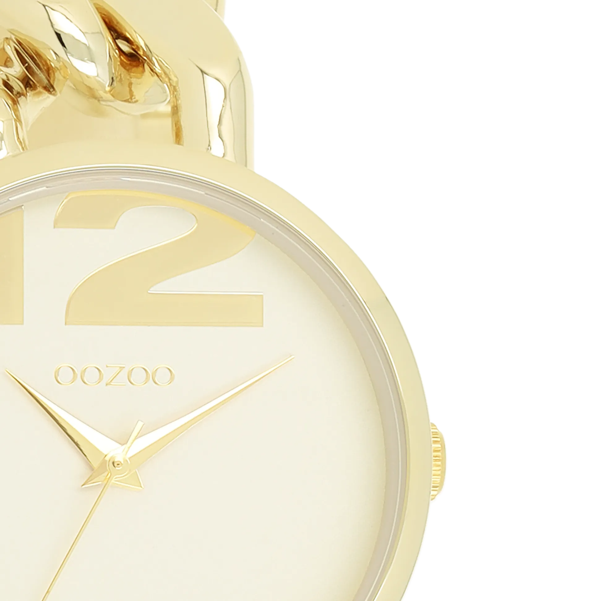 Gold coloured OOZOO watch with gold coloured chunky chain bracelet - C11263