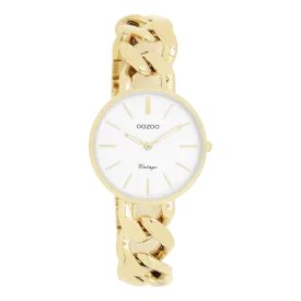 Gold coloured OOZOO watch with gold coloured chunky chain bracelet - C20357