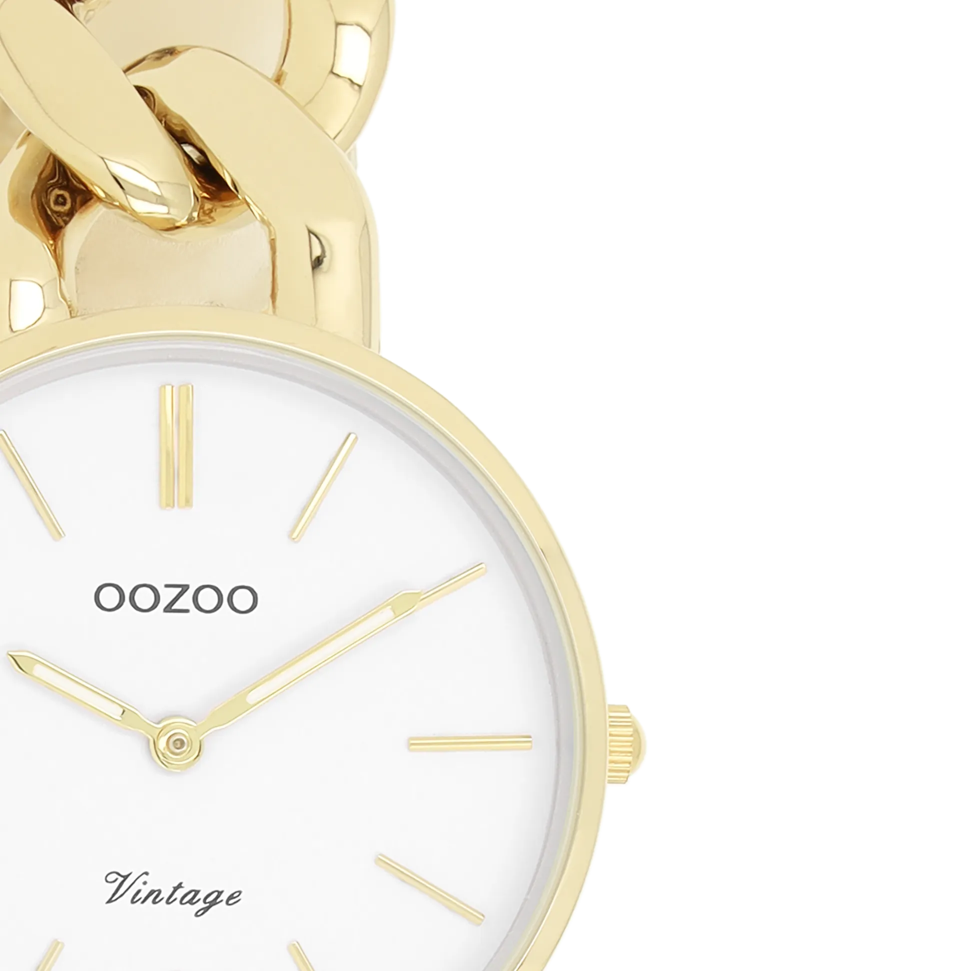 Gold coloured OOZOO watch with gold coloured chunky chain bracelet - C20357