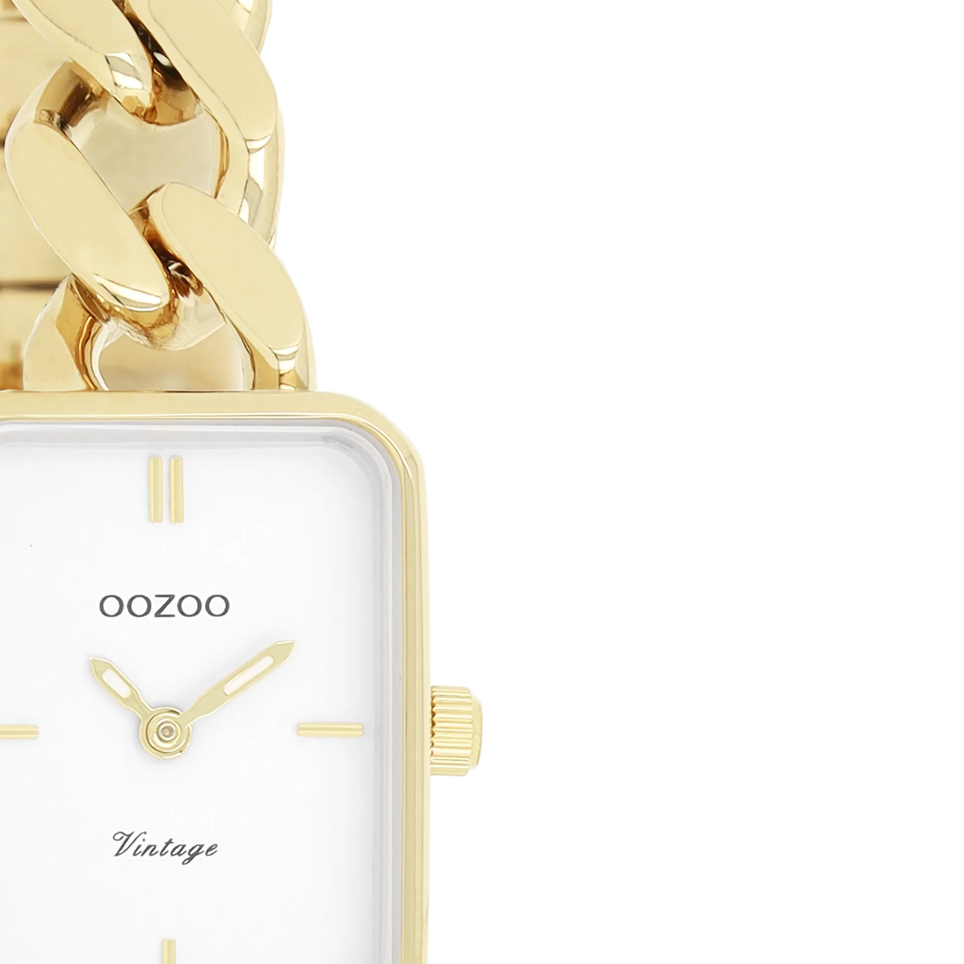 Gold coloured OOZOO watch with gold coloured chunky chain bracelet - C20362