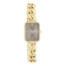 Gold coloured OOZOO watch with gold coloured chunky chain bracelet - C20363